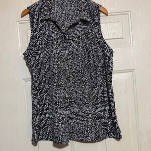 George Black and‎ White Sleeveless Blouse